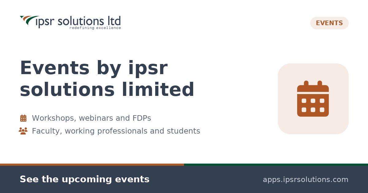 Events | ipsr solutions limited